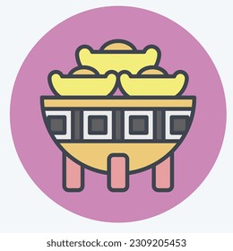 Icon Bowl. related to Chinese New Year symbol. color mate style. simple design editable