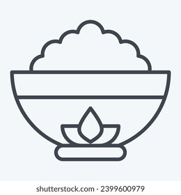Icon Bowl. related to Chinese New Year symbol. line style. simple design editable. simple illustration