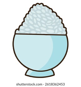 icon of a bowl of rice in colored style