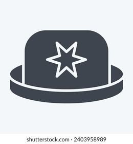 Icon Bowler. related to Hat symbol. glyph style. simple design editable. simple illustration