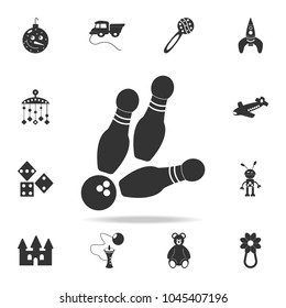 Icon of bowling. Detailed set of baby toys icons. Premium quality graphic design. One of the collection icons for websites, web design, mobile app on white background