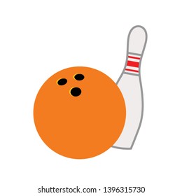 icon bowling game illustration, logo ball symbol vector