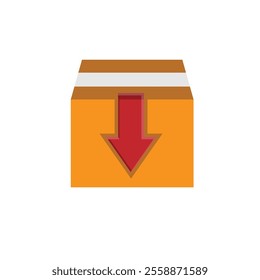 icon box. check out the package. closed, parcel box, cardboard box, gift box, delivery, symbol icon sign ui and ux design, colored flat design style. vector design