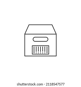 Icon box delivery barcode find magnifier package search graphic design single icon vector illustration
Open box line icon, e commerce and marketing, goods sign vector graphics, a linear pattern 