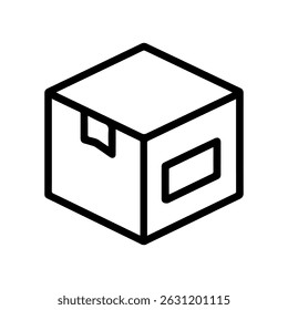 Icon box with label on white background vector
Vector line icon logistics