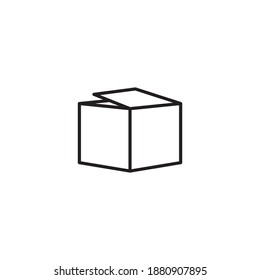 icon of a box with outline style design. high quality black style vector icons