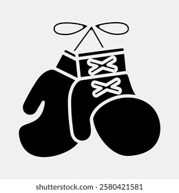 Icon boxing gloves. Traditional tattoo elements. Icon in glyph style.