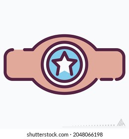 Icon Boxing Medal - Line Cut Style - Simple illustration, Editable stroke, Design template vector, Good for prints, posters, advertisements, announcements, info graphics, etc.
