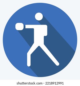 Icon Boxing. related to Combat Sport symbol. long shadow style. simple design editable. simple illustration.boxing