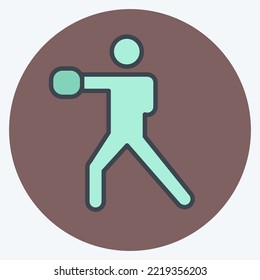 Icon Boxing. related to Combat Sport symbol. color mate style. simple design editable. simple illustration.boxing