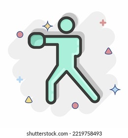 Icon Boxing. related to Combat Sport symbol. Comic Style. simple design editable. simple illustration.boxing