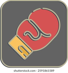 Icon boxing. Sports elements. Icon in embossed style.