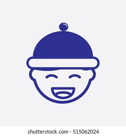 Icon boy character laugh with beanie winter cap