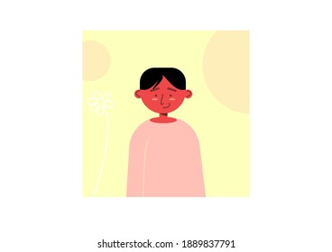 icon boy, poster art boy on white background.