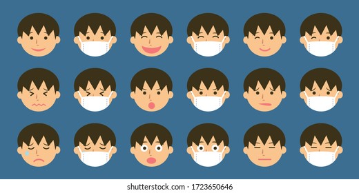 Icon of a boy wearing a face mask