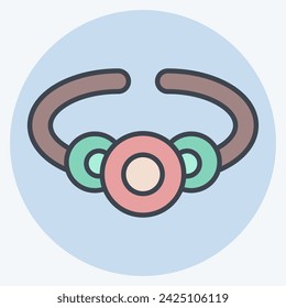 Icon Bracelet. related to Jewelry symbol. color mate style. simple design editable. simple illustration