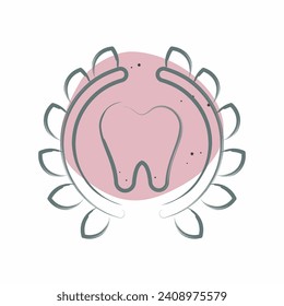 Icon Braces. related to Dental symbol. Color Spot Style. simple design editable. simple illustration