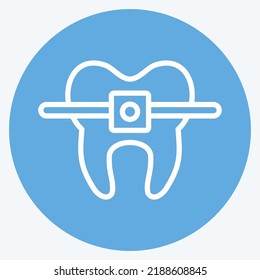 Icon Braces. suitable for medicine symbol. blue eyes style. simple design editable. design template vector. simple illustration