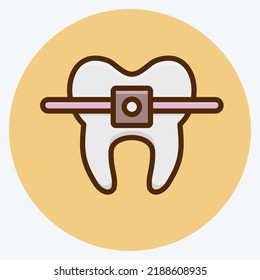 Icon Braces. suitable for medicine symbol. flat style. simple design editable. design template vector. simple illustration