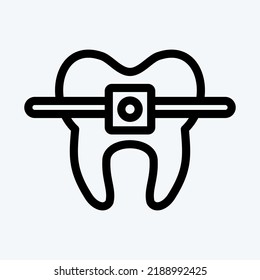 Icon Braces. suitable for medicine symbol. line style. simple design editable. design template vector. simple illustration