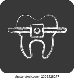 Icon Braces. suitable for medicine symbol. chalk Style. simple design editable. design template vector