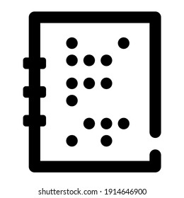 libro en braille de icono con estilo de línea
