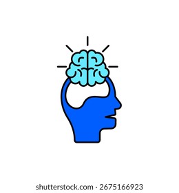 Icono de un cerebro, aislado contra un fondo limpio.
