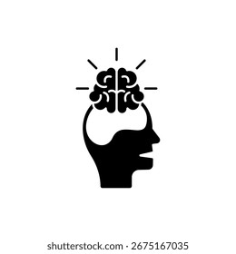 Icon a brain, isolated against a clean background.