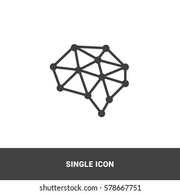 Icon brain polygon Single Icon Graphic Design