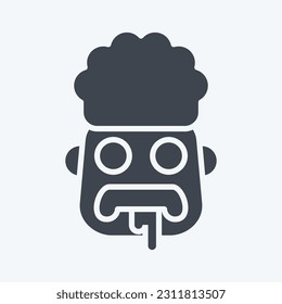 Icon Brain. related to Halloween symbol. glyph style. simple design editable. simple illustration