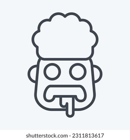 Icon Brain. related to Halloween symbol. line style. simple design editable. simple illustration