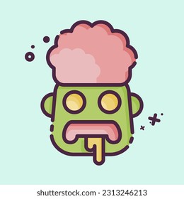 Icon Brain. related to Halloween symbol. MBE style. simple design editable. simple illustration