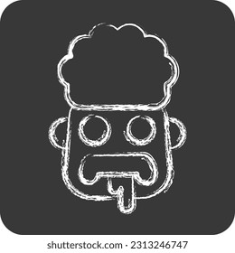 Icon Brain. related to Halloween symbol. chalk Style. simple design editable. simple illustration