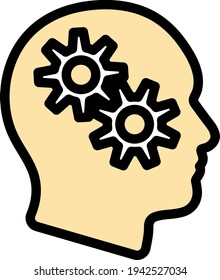 Symbol des Brainstorms. Bearbeitbare, fette Rahmenlinie mit Farbfülldesign. Vektorgrafik.