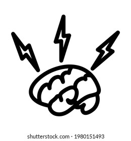 Icon Of Brainstorm. Editable Bold Outline Design. Vector Illustration.