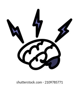 Icono De Brainstorm. Contorno de negrita editable con diseño de relleno de color. Ilustración vectorial.