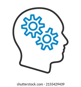 Icon Of Brainstorm. Editable Bold Outline With Color Fill Design. Vector Illustration.