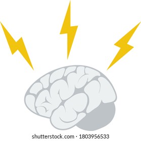Icon Of Brainstorm. Flat Color Design. Vector Illustration.