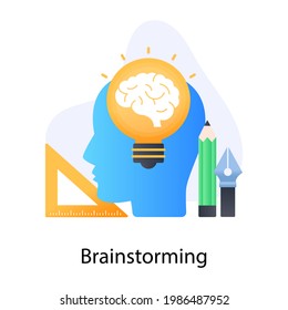 Icon of brainstorming, modern flat conceptual vector 