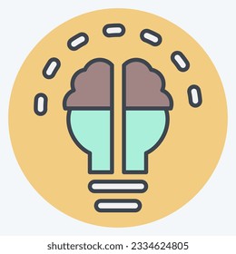 Icon Brainstorming. related to Art and Media symbol. color mate style. simple design editable