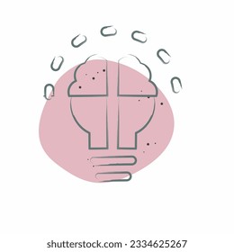 Icon Brainstorming. related to Art and Media symbol. Color Spot Style. simple design editable