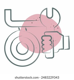 Icon Brake Caliperr. related to Car Maintenance symbol. Color Spot Style. simple illustration