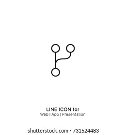 Icon branching graphic design single icon vector