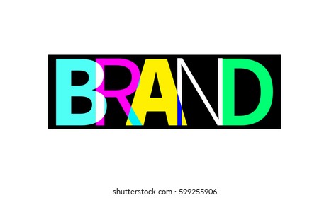 Icon brand. Bright colored letters. Vector illustration.