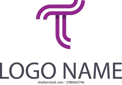 icon brand letter T logo template logotype vector