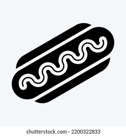 Icon Bratwurst. suitable for education symbol. glyph style. simple design editable. design template vector. simple illustration