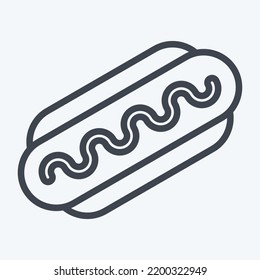 Icon Bratwurst. Suitable For Education Symbol. Line Style. Simple Design Editable. Design Template Vector. Simple Illustration