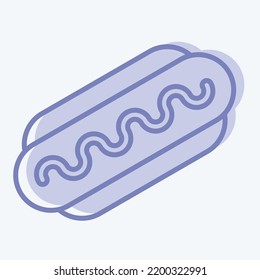 Icon Bratwurst. Suitable For Education Symbol. Two Tone Style. Simple Design Editable. Design Template Vector. Simple Illustration