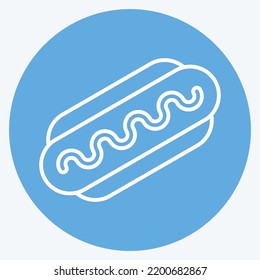 Icon Bratwurst. Suitable For Education Symbol. Blue Eyes Style. Simple Design Editable. Design Template Vector. Simple Illustration