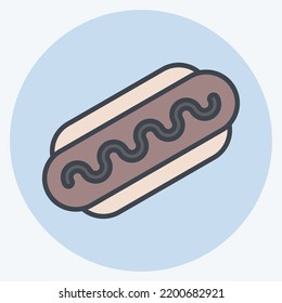 Icon Bratwurst. Suitable For Education Symbol. Color Mate Style. Simple Design Editable. Design Template Vector. Simple Illustration